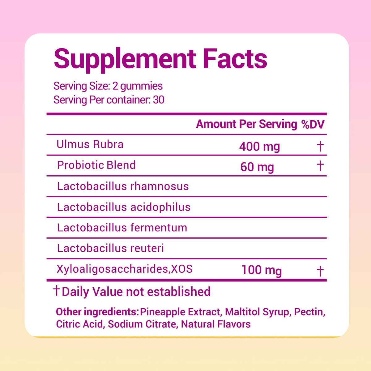 Lunivox Her Juicy Feminine Probiotics Gummies for Women, with Prebiotics & Slippery Elm - Promotes pH Balance, Gut Health & Immune Support - Pineapple Flavor, 60 Count Lunivox buy supplements Au