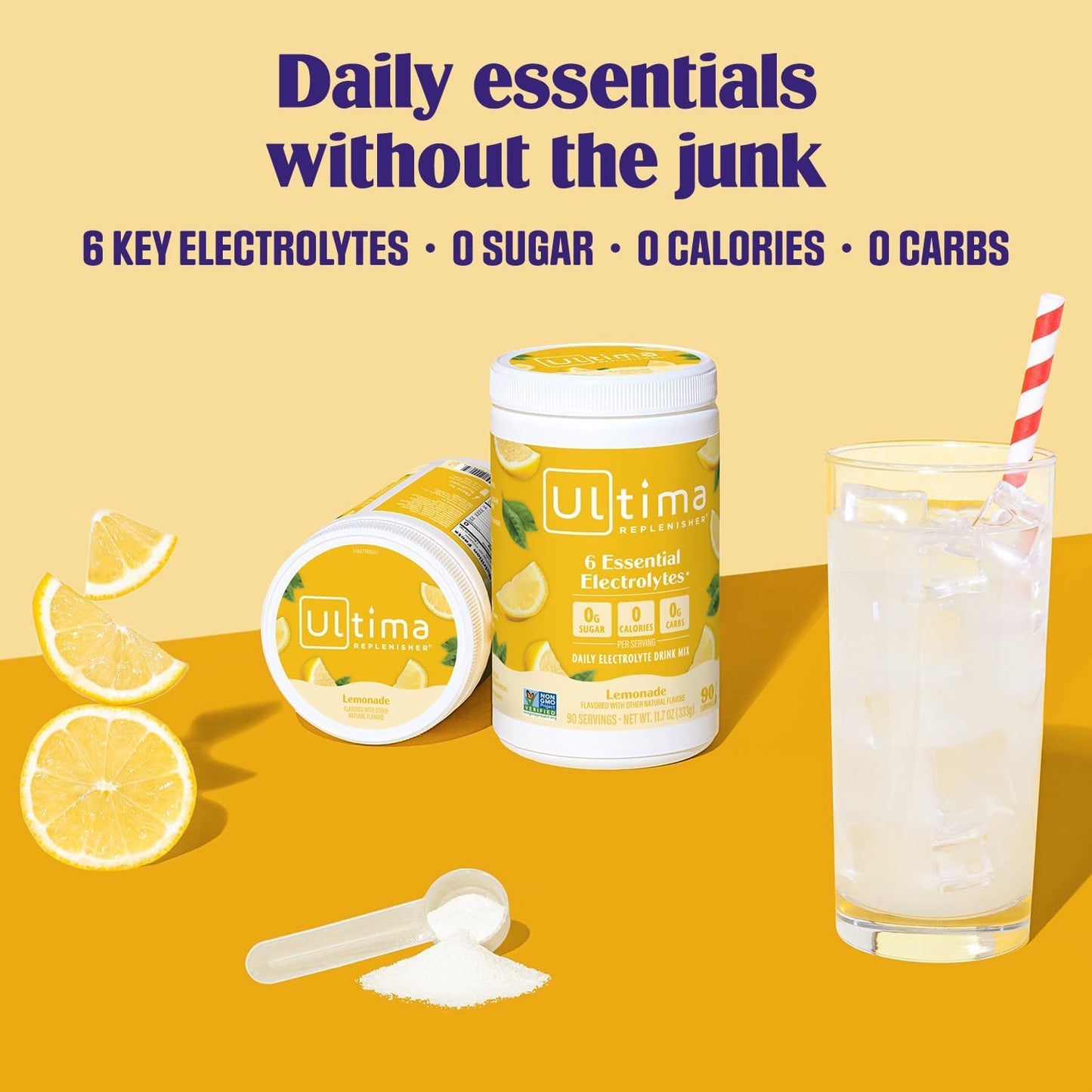 Ultima Replenisher Electrolyte Powder Drink Mix Bundle – Sugar Free – Lemonade and Raspberry, 90 Servings – Hydration Powder - 6 Key Electrolytes and Trace Minerals – Keto Friendly, Non-GMO