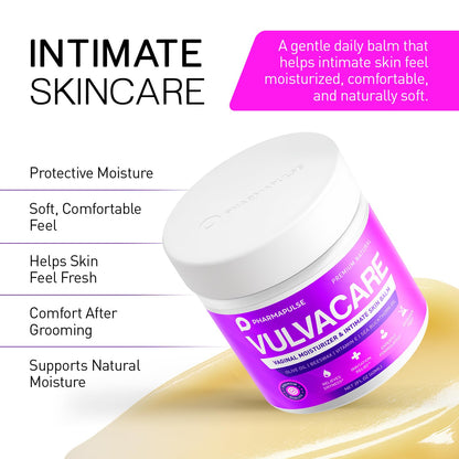 Pharmapulse Vaginal Moisturizer, Vulva Balm Cream, Intimate Skin Care, Menopause Support - Relieves Dryness, Itching, Burning, Redness, Chafing, Odor, Irritation - Estrogen Free 2oz Pharmapulse buy supplements Au