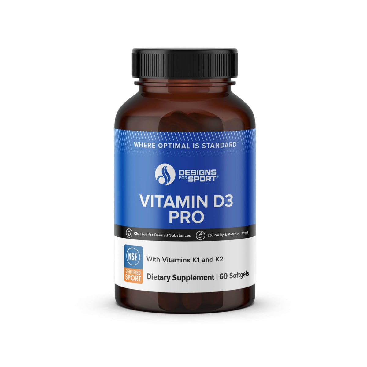 Designs for Sport Vitamin D3 Pro - Supports Bone Health & Immune Function* - Vitamins D3, K1 & K2 Blend - Gluten Free & Non-GMO - 60 Softgels Designs for Health buy supplements Au