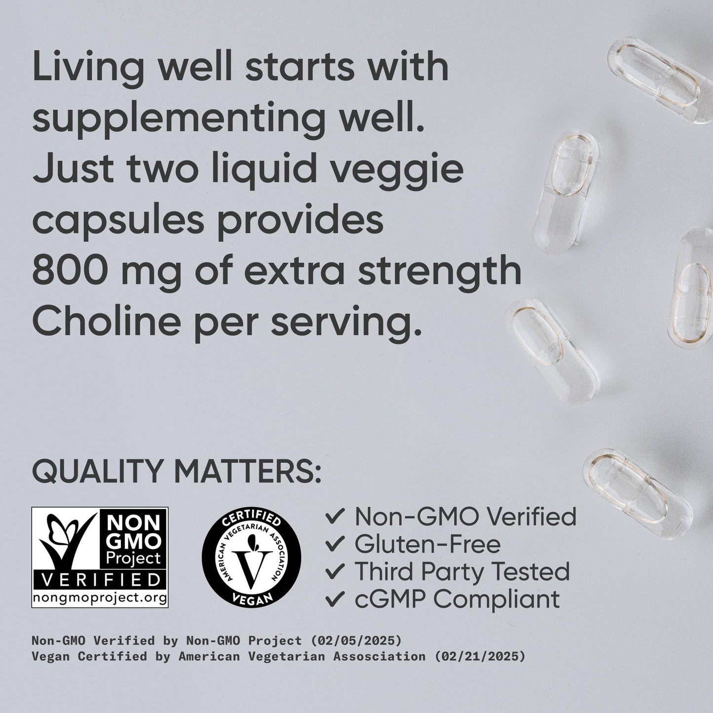 Sports Research ® Extra Strength Choline 800 mg - Essential Nutrient Featuring VitaCholine ® for Focus Support - Vegan Certified • Non-GMO • Gluten Free - 60 Liquid Capsules Sports Research buy supplements Au