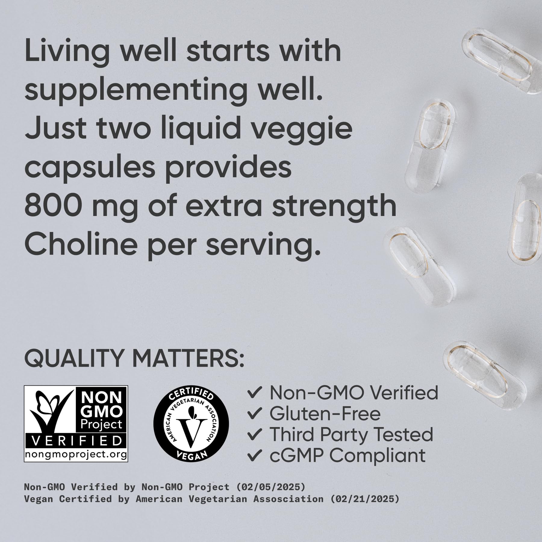 Sports Research ® Extra Strength Choline 800 mg - Essential Nutrient Featuring VitaCholine ® for Focus Support - Vegan Certified • Non-GMO • Gluten Free - 60 Liquid Capsules Sports Research buy supplements Au