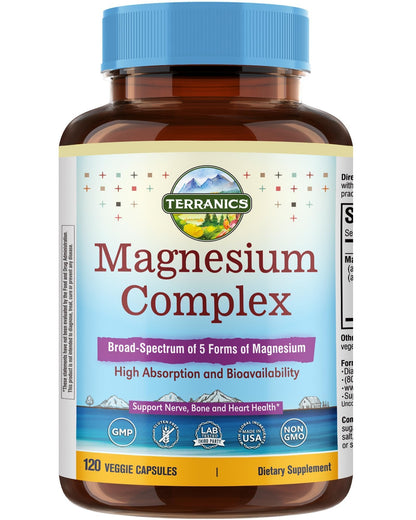 Terranics Magnesium Complex supplement bottle on a white background