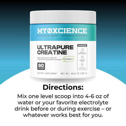 MYOXCIENCE Creapure® Creatine Monohydrate | Supports Strength & Muscle Mass, Cognition and Lean Body Mass | Unflavored 60 Servings MYOXCIENCE buy supplements Au