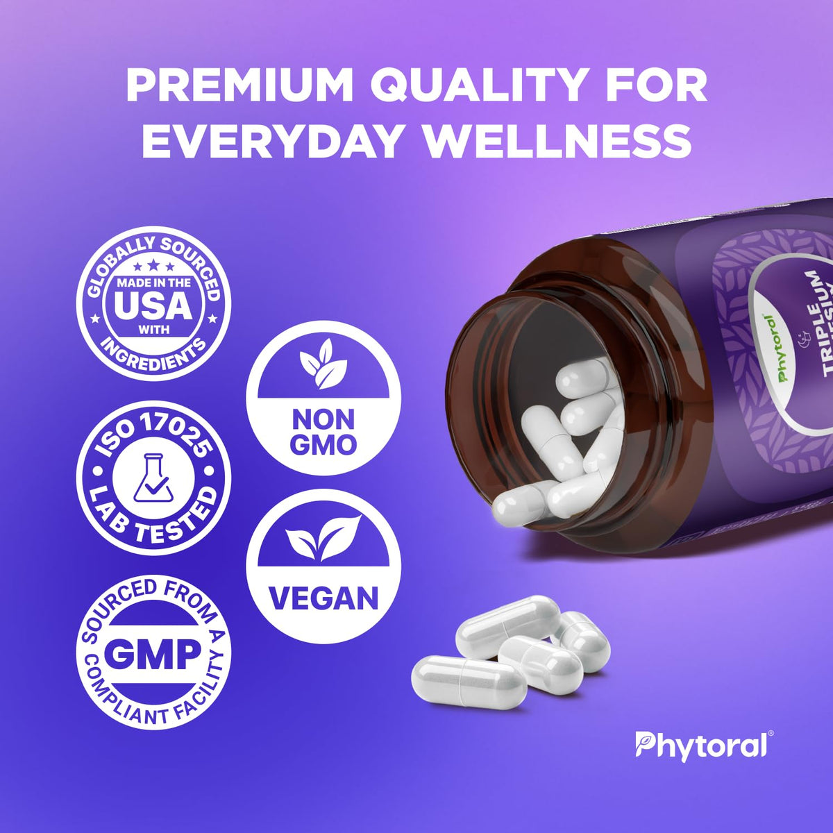 Highly Potent Magnesium Complex Capsules - Triple Magnesium Blend with Taurate Glycinate and Malate - 400mg Supplement Supports Relaxation & Overall Wellness Non-GMO Vegan - 90 Count Phytoral buy supplements Au