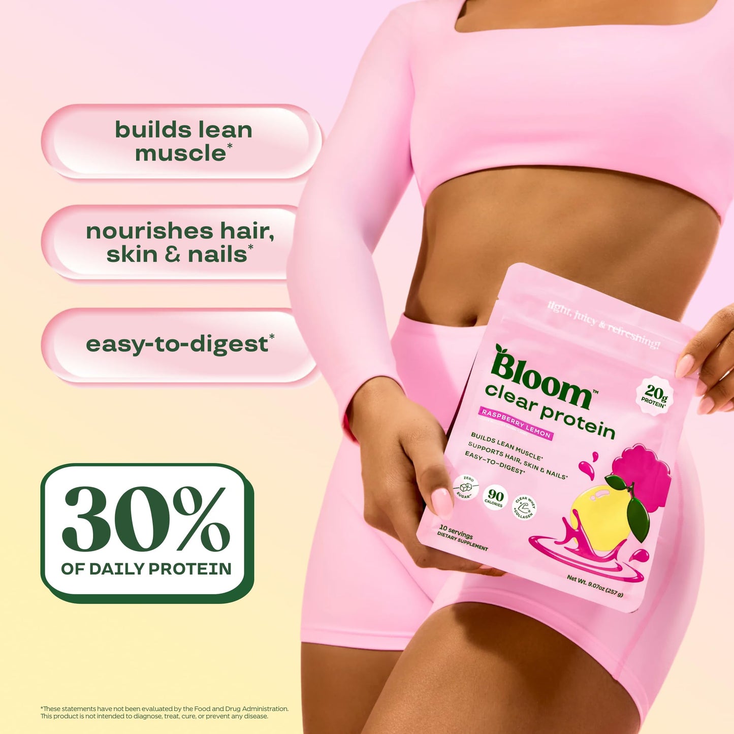 Bloom Nutrition Clear Whey Protein, Strawberry Watermelon, 10 Servings | Whey Protein Isolate with Collagen Peptides & Digestive Enzymes, 20g Protein, Sugar Free Post Workout Drink Mix, 90 Calories