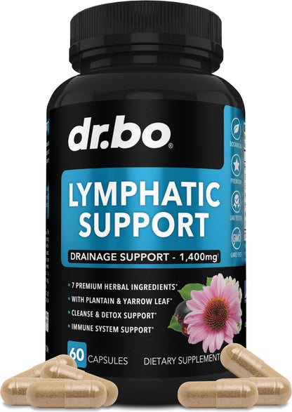 Lymphatic Drainage Supplements Pills - Lymphatic Support Total Herbal Cleanse Products with Echinacea Lymph System Support Supplement for Nodes Legs & Neck - Lymph Node Detox Cleanse System Drainage DR. BO buy supplements Au