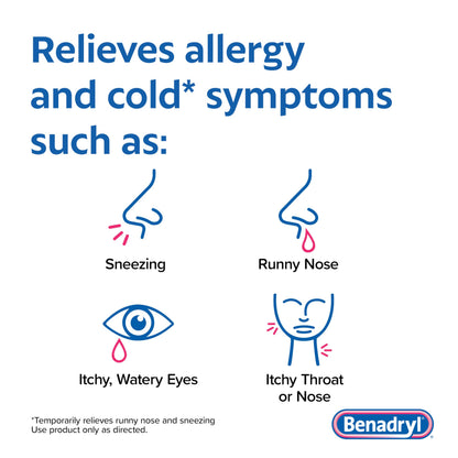 Benadryl Ultratabs Allergy Medicine, 25 mg Diphenhydramine HCl Antihistamine Tablets For Cold & Allergy Relief of Symptoms Like Sneezing, Runny Nose, Itchy Eyes & Throat, Hay Fever, 100 Count Tablets Benadryl buy supplements Au