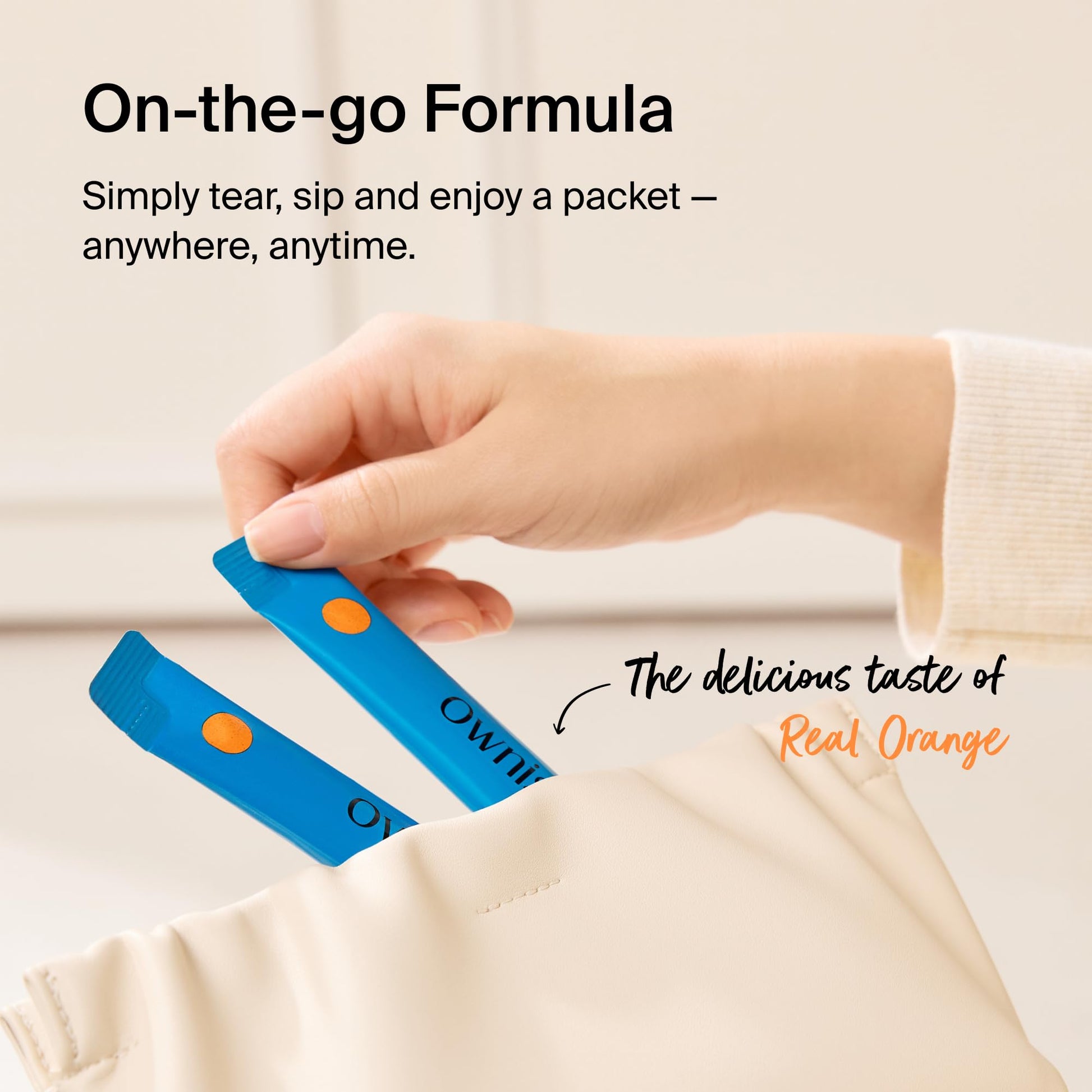 Ownist Triple Collagen Liquid Packets On-The-Go - Peptides with Hydrolyzed Marine Collagen, Elastin, Hyaluronic Acid and Vitamin for Healthy Skin - Orange Flavor - 14 Individual Stick Packs Ownist buy supplements Au