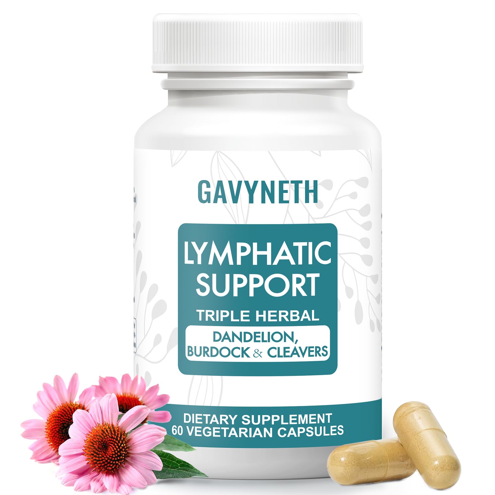GAVYNETH Lymphatic Drainage Supplements for Lymph System Support – Echinacea, Dandelion & Burdock for Immune & Circulation Support, Vegan Herbal Formula for Women & Men, 60 Capsules GAVYNETH buy supplements Au