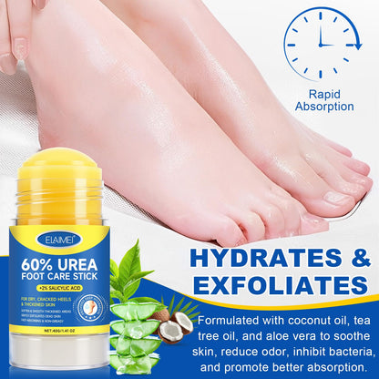 FANSHI 2 PCS Urea Stick 60% High Potency, Foot Care Urea Stick for Deeply Moisturizing & Fast Absorbing, Exfoliation for Dry Cracked Heels & Thickened Skin