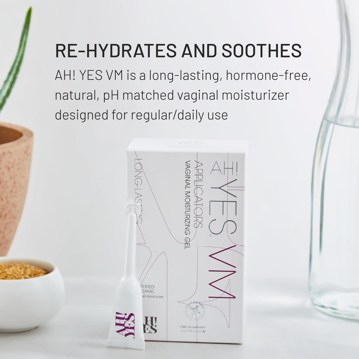 AH! YES® Long Lasting Vaginal Moisturizer for Vaginal Dryness, Water Based & Estrogen-Free, 6 Pre-Filled Applicators AH! YES buy supplements Au