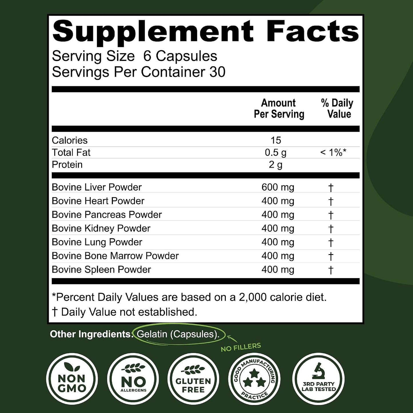 Left Coast Performance Grass Fed Beef Organ Supplement + Bovine Blood and Beef Liver Supplement - 100% Grass Fed, New Zealand Pasture Raised - No Fillers, Hormone & Antibiotic Free