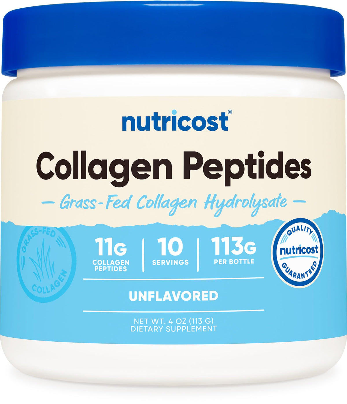 Nutricost Collagen Peptides Powder 1LB (454 G) - Grass Fed Bovine Collagen Hydrolysate (Unflavored)