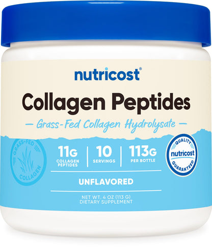 Nutricost Collagen Peptides Powder 1LB (454 G) - Grass Fed Bovine Collagen Hydrolysate (Unflavored)