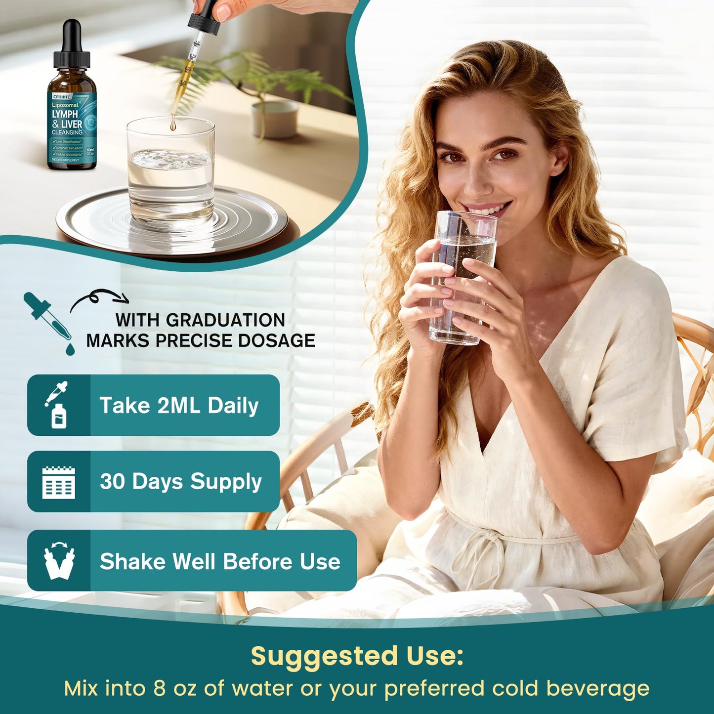 Liposomal Lymphatic Drainage Drops - 21 in 1 Liver Cleanse Detox & Repair with Milk Thistle, Echinacea, Burdock Root, Liposomal Glutathione, Vitamin Complex ''Lymph-Liver'' Gut & Metabolic Health CFILIHTC buy supplements Au