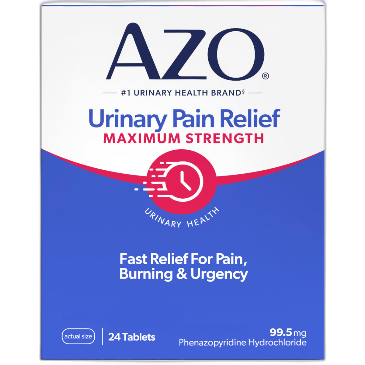 AZO Urinary Pain Relief Maximum Strength, Fast relief of UTI Pain, Burning & Urgency, Targets Source of Pain, #1 Most Trusted Brand, 24 Tablets AZOBuy Supplements Australia
