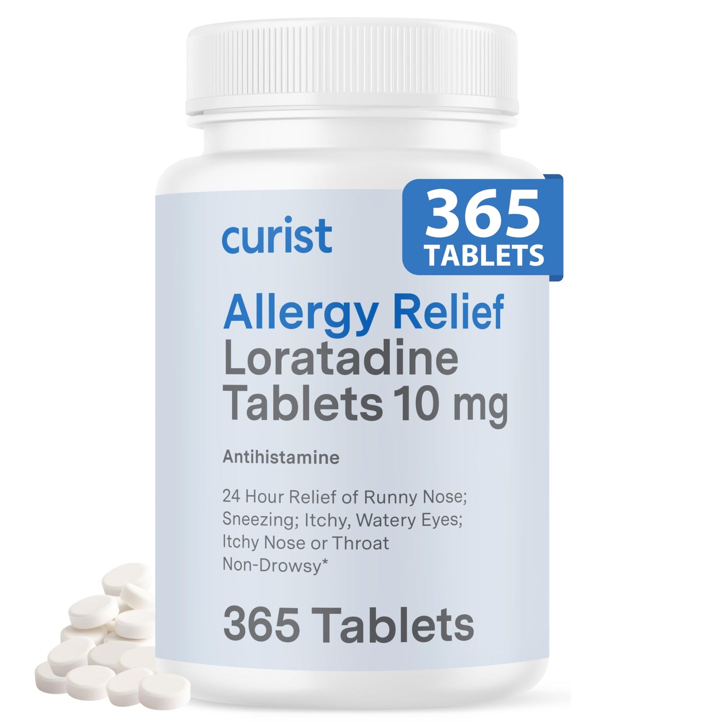 Curist Loratadine 10mg 365 Count - All Day Non Drowsy Allergy Medicine - 24 Hour Antihistamine Tablets for Runny Nose, Itchy Eyes, & Sneezing - Indoor & Outdoor Allergy Medicine for Adults Curist buy supplements Au