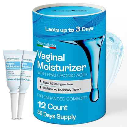 Pharmlitalia Vaginal Moisturizer Gel for Vagina Health, Moisturizer Applicators for Vaginal Dryness Relief and Long Lasting Wetness - Pre and Post Menopausal - 12 Pre Filled Applicators Pharmlitalia buy supplements Au