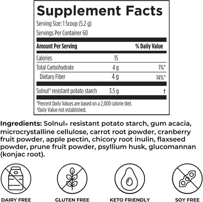 Reignite Wellness by JJ Virgin | Extra Fiber | 12 Fiber Powder Supplement with Psyllium Husk, Pectin, Flax, Cranberry Seed & More | Supports Gut Health | 60 Servings