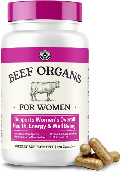 Left Coast Performance Beef Organ Supplement for Women + Organic Beef Liver Capsules - Organic Nutrient Dense Superfood for Overall Energy, Health, & Wellness - No Fillers, Freeze Dried Supplements