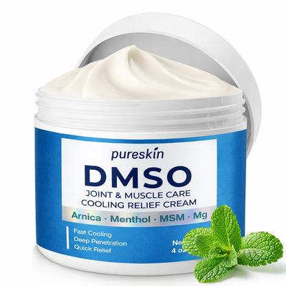 PURESKIN DMSO Relief Cream – Pharmaceutical Grade Fast-Absorbing Cooling Formula for Active Lifestyles – Lightweight Cream with Arnica, MSM, Magnesium, Menthol & Aloe, 4 oz PURESKIN buy supplements Au