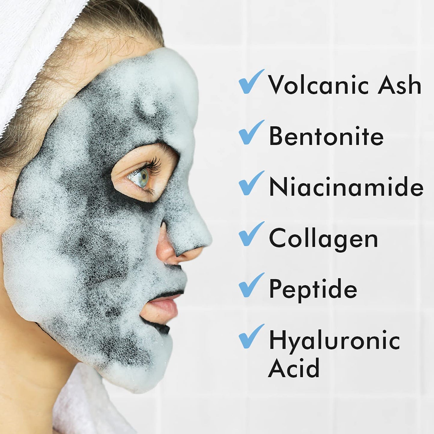 Ebanel Bundle of Charcoal Peel Off Face Mask, and 10-Pack Carbonated Bubble Clay Mask