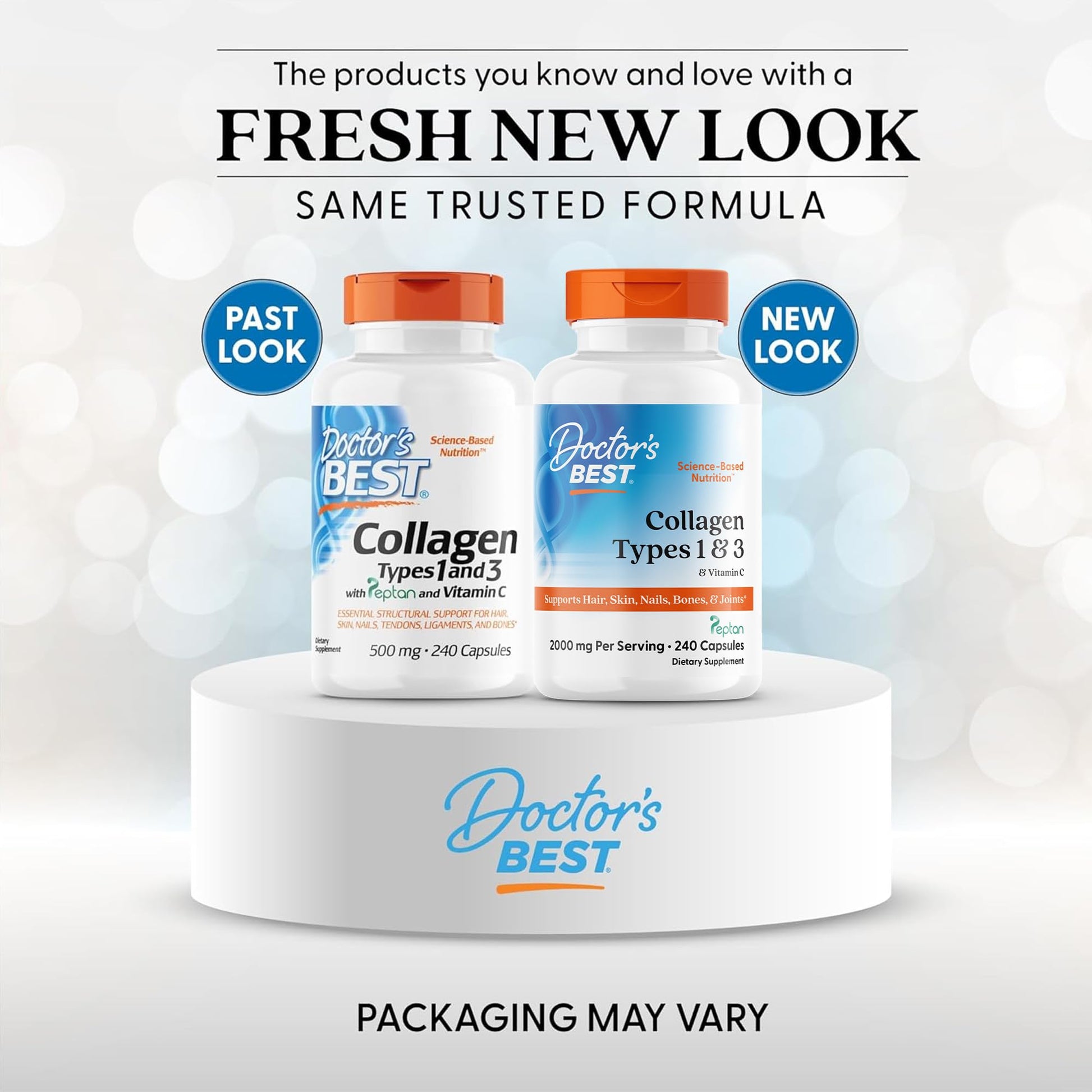 Doctor's Best Collagen Types 1 & 3 with Vitamin C, Non-GMO, Gluten Free, Soy Free, Supports Hair, Skin, Nails, Tendons & Bones, 500 mg, 240 Caps (DRB-00263) Doctor's BEST buy supplements Au