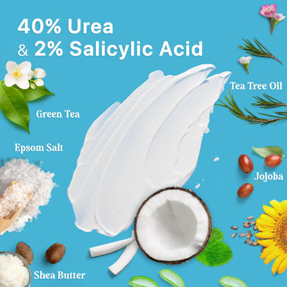 Ebanel Bundle of 40% Urea Cream 4.6 Oz, and Exfoliating Face Scrub Peeling Gel 4.12 Oz