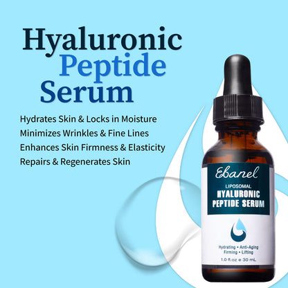 Ebanel Bundle of 2.5% Retinol Serum, Hyaluronic Acid Serum, and Exfoliating Face Scrub Peeling Gel 4.12 Oz