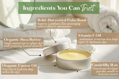 Organic Poke Root & Castor Oil Salve | Vegan Lymphatic Support | Enriched with Essential Oils | Cysts, Boils, Fibroids, Swollen Lymph Nodes, Breast & Joint (1oz, Frankincense) Living FarmsBuy Supplements Australia