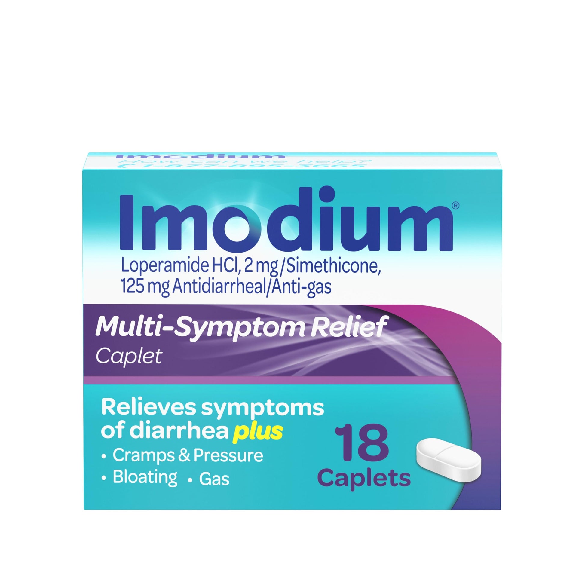 Imodium Multi-Symptom Relief Caplets, Loperamide Hydrochloride & Simethicone Anti-Diarrheal Medicine for the Relief of Diarrhea, Gas, Bloating, Cramps & Pressure, 18 ct Imodium buy supplements Au