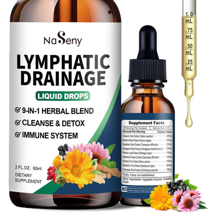 NaSeny Lymphatic Drainage Drops, 9 IN1 Lymphatic Drainage Supplements for Detox & Cleanse, Immune System Support with Echinacea, Elderberry, Dandelion, Arctium Lappa, 2 FL OZ NaSeny buy supplements Au