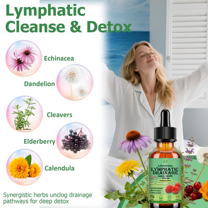 Lymphatic Drainage Drops, 18-in-1 Herbal Lymph System Support w. Echinacea Elderberry Dandelion Burdock Root Cleavers for Lymphatic Cleanse Detox Immune Support, Liposoaml for Max Absorption JUIWEFKK buy supplements Au
