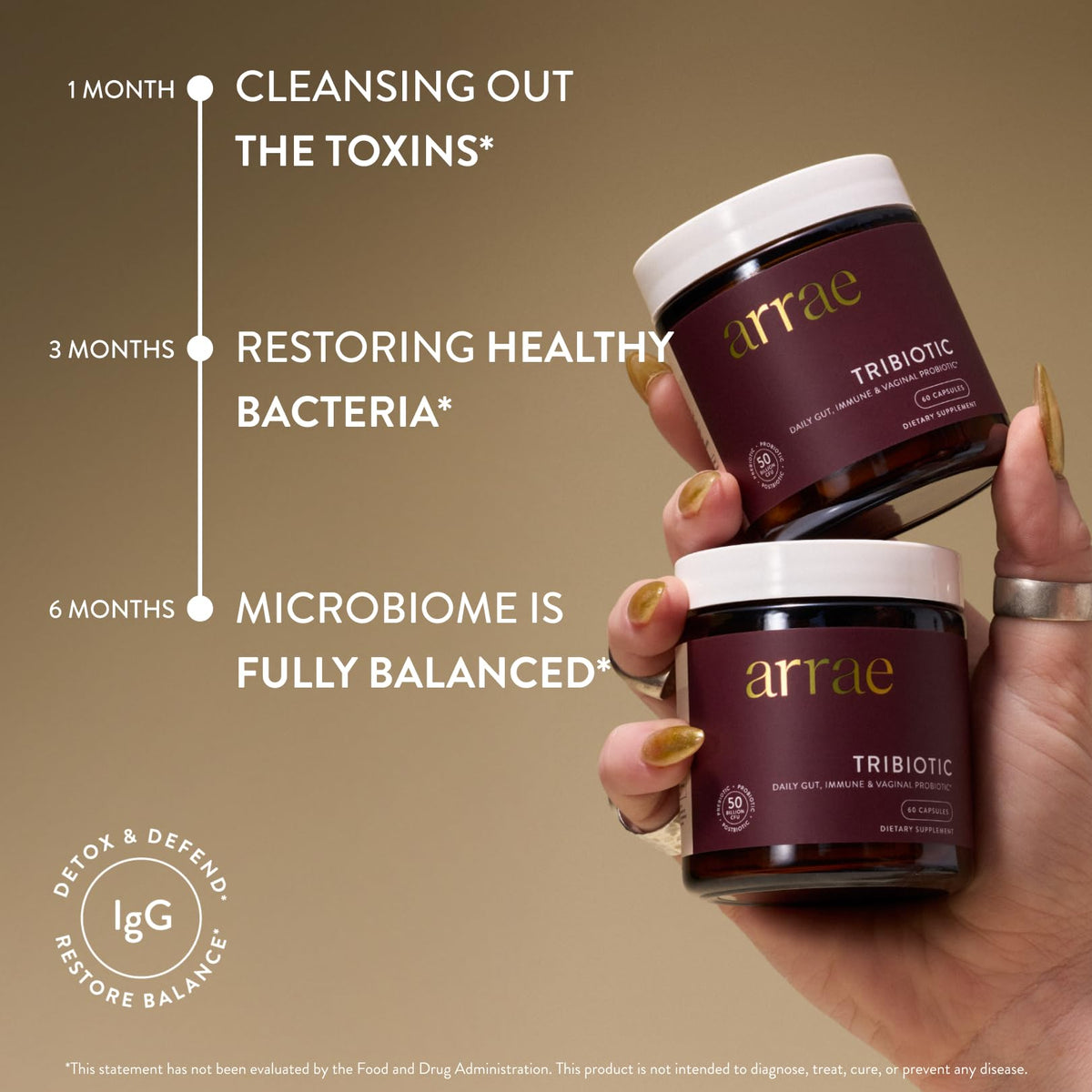 Arrae Tribiotic, Probiotics for Women, Support for Vaginal pH Balance, Gut, Immune, and Feminine Health, Prebiotics, Probiotics, Postbiotics, 60 Count Arrae buy supplements Au