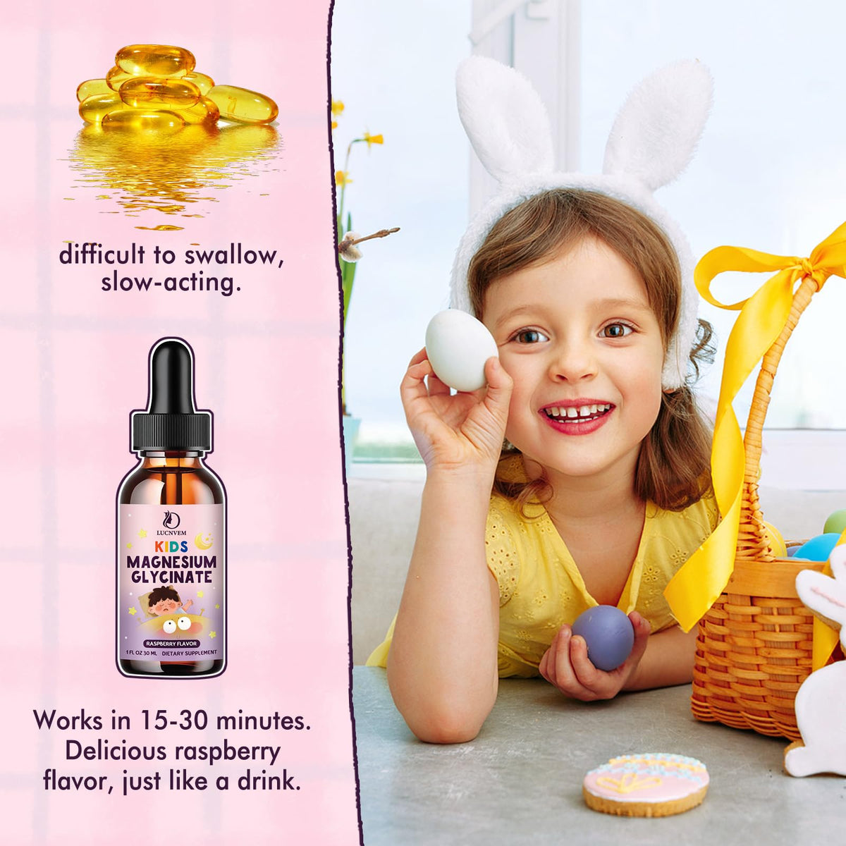 Kids Magnesium Glycinate Sleep Liquid Drops – Sleep & Calm Support with L-Theanine – Melatonin-Free, Sugar-Free Vegan Raspberry Supplement – 2 Bottles, 30ml Each LUCNVEMBuy Supplements Australia