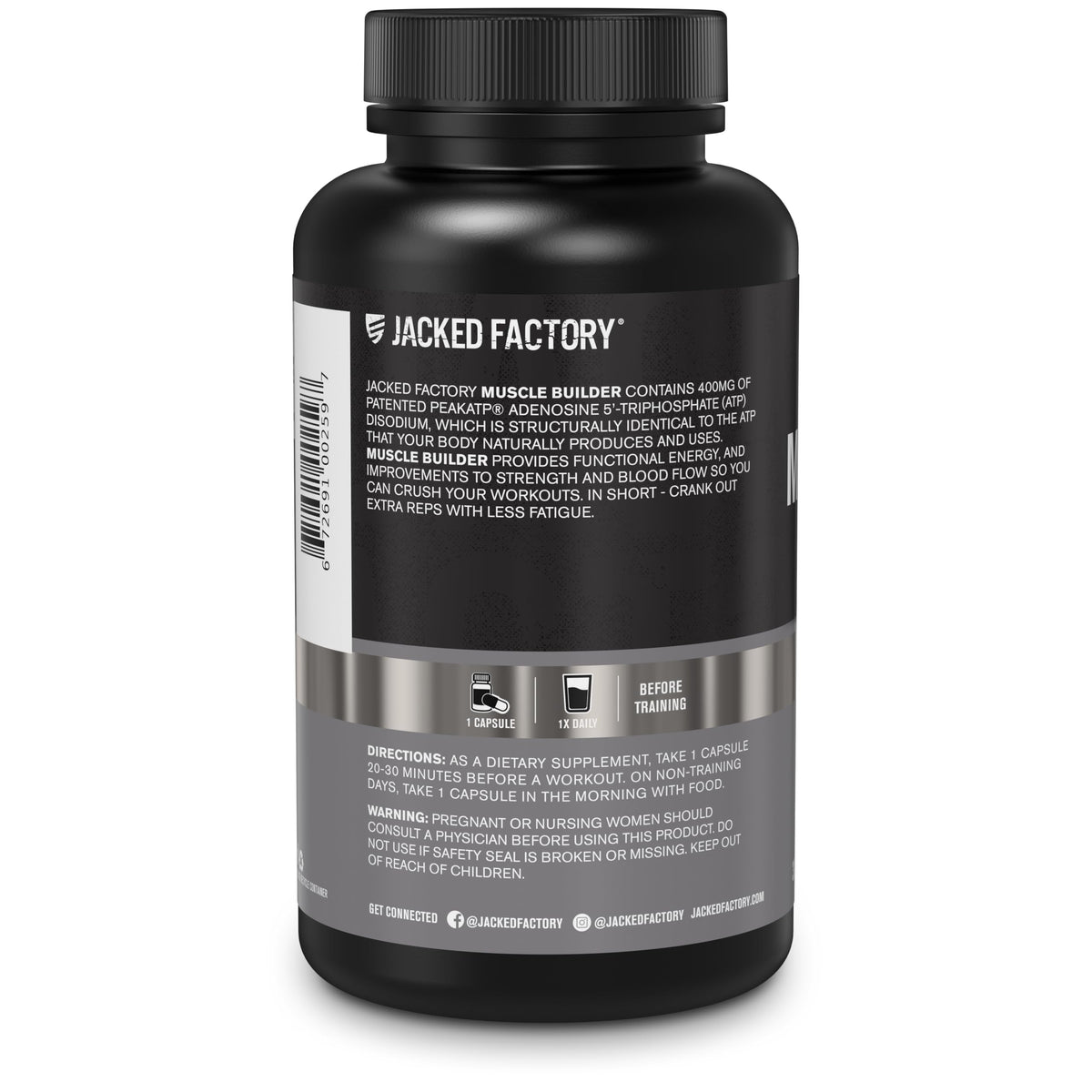 Jacked Factory Essentials Muscle Builder - ATP Muscle Builder for Men with Peak ATP to Support Muscle Gain, Enhance Athletic Performance, & Increase Strength - 30 Capsules Jacked FactoryBuy Supplements Australia