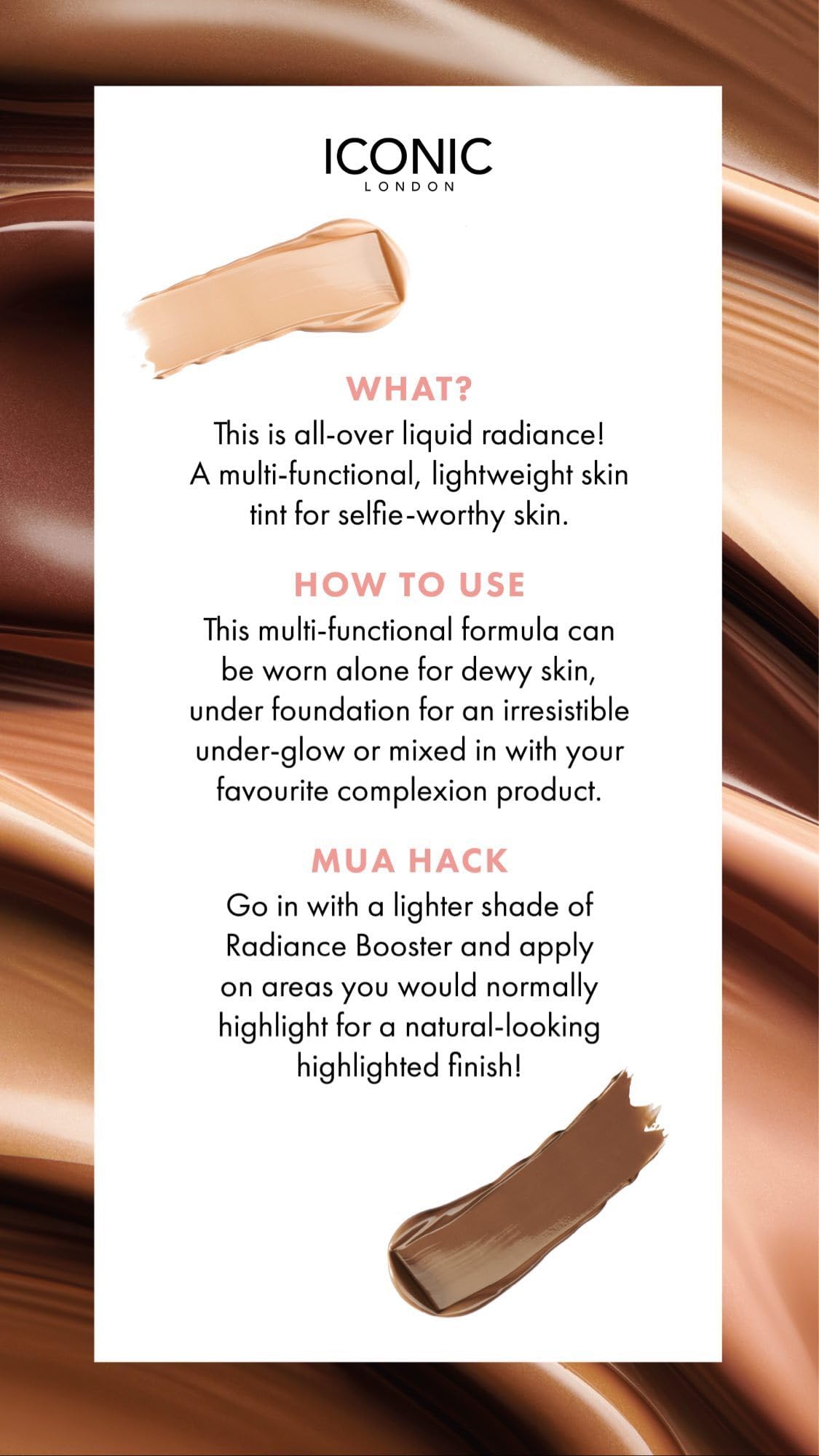 ICONIC LONDON Radiance Booster | Liquid Radiance Lightweight Skin Tint for a Glowy Makeup Look, Cruelty Free, Vegan Makeup (Honey Glow) 30 mL/ 1.01 Fl Oz ICONIC LONDON buy supplements Au
