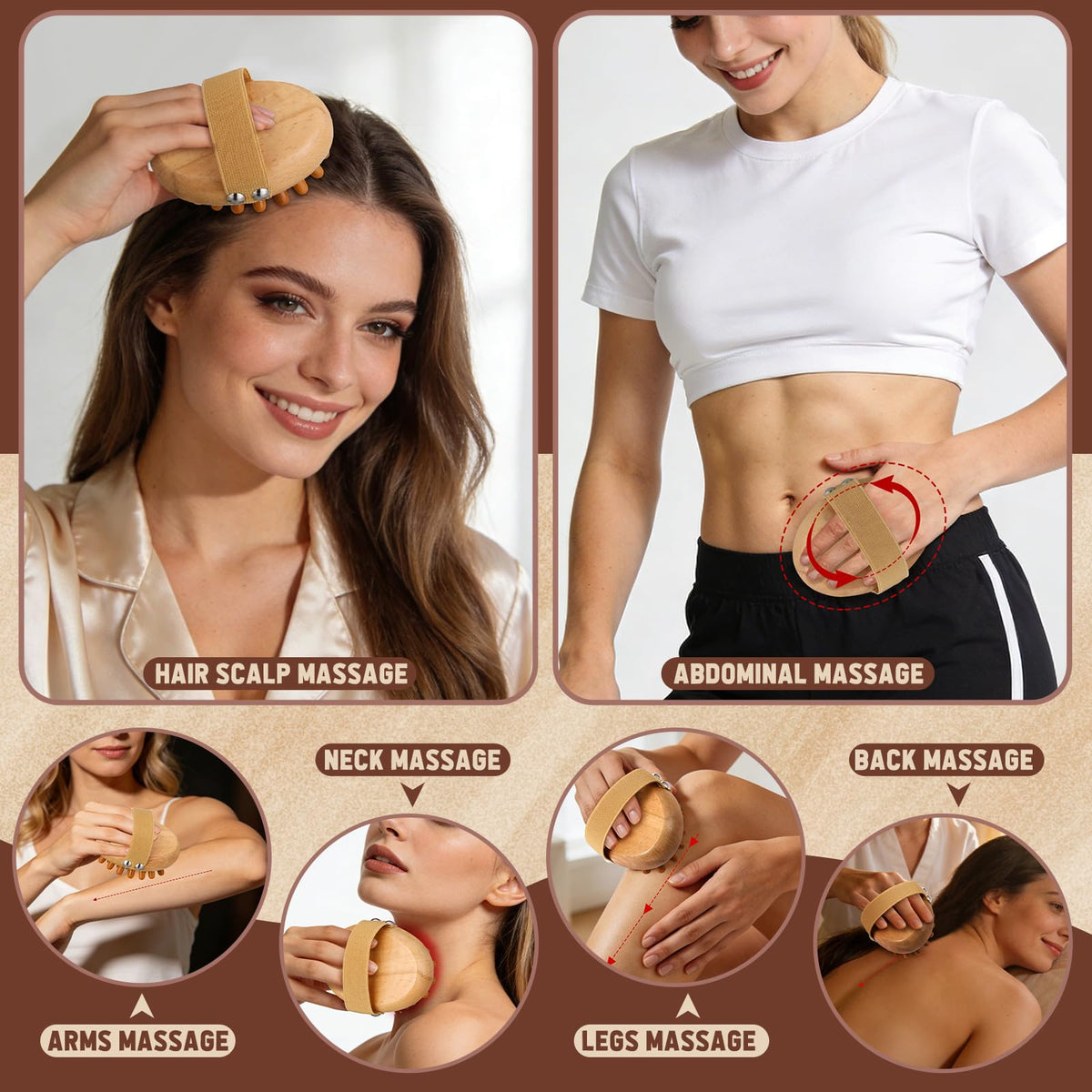 ProSuites Wooden Meridian Massage Body Brush for Cellulite Remover, Cellulite Lymphatic Drainage Massager for Body Shaping ProSuites buy supplements Au