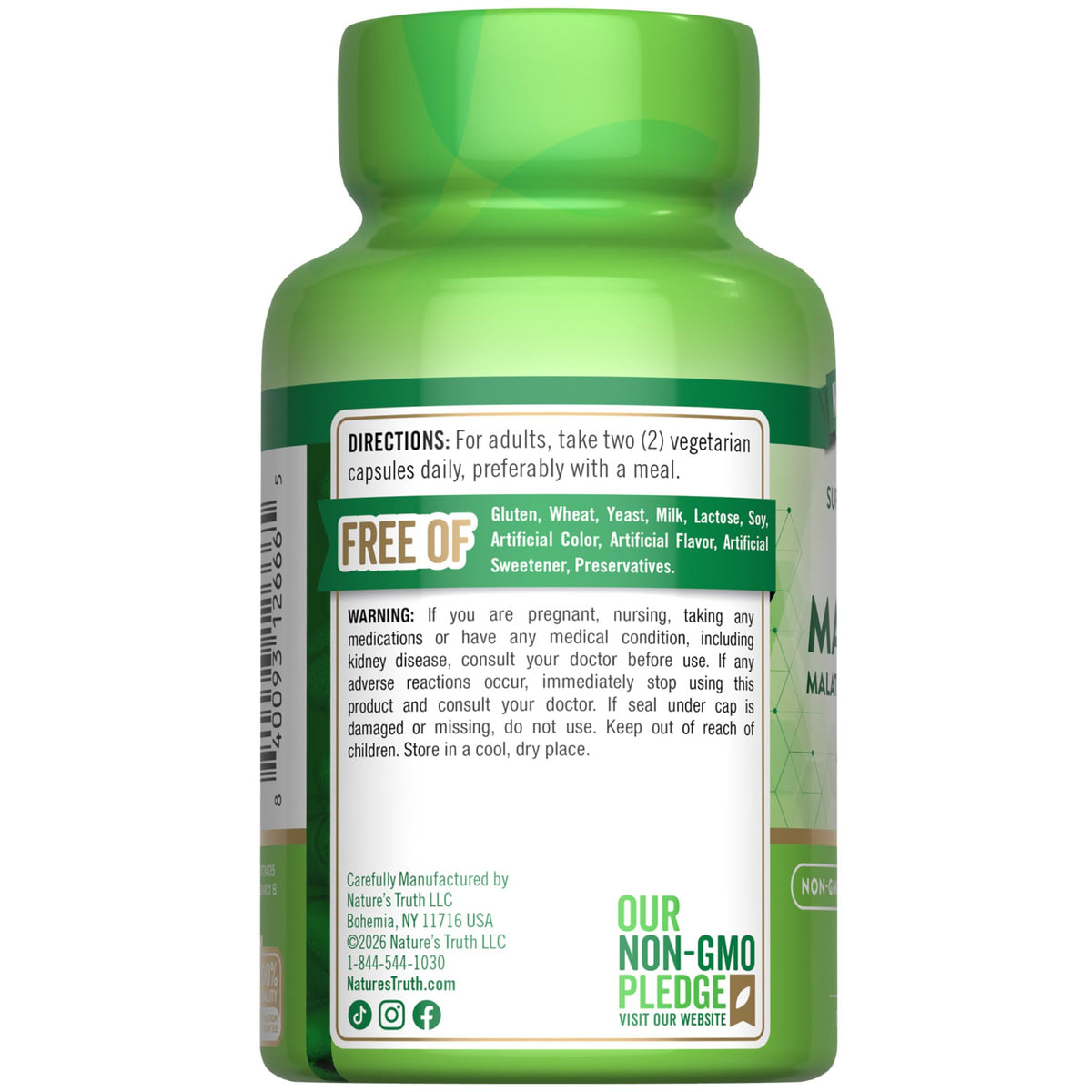 Nature's Truth Triple Magnesium Complex Supplement | 60 Capsules | Glycinate, Citrate & Malate | with D3 & Zinc | Vegetarian, Non-GMO, & Gluten Free Nature's Truth buy supplements Au