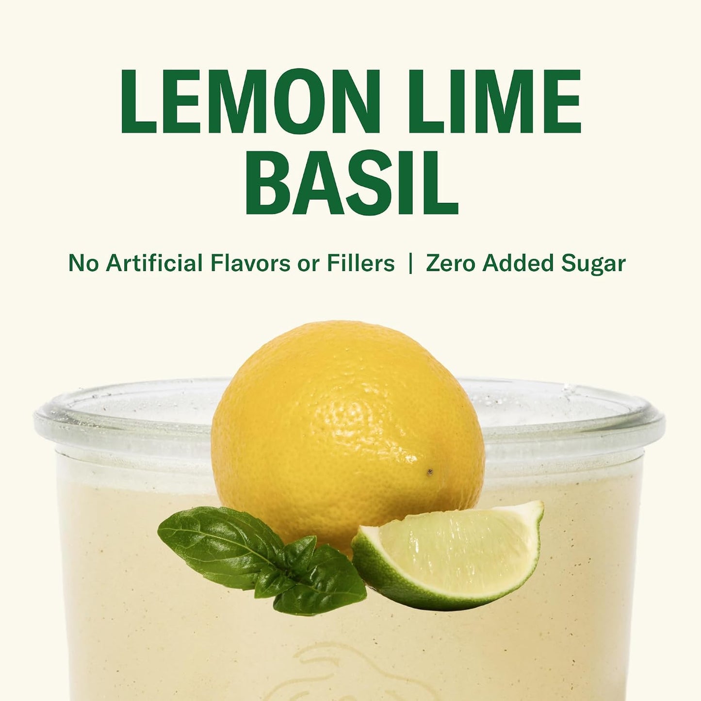 Ballerina Farm Farmer Hydrate Lemon Lime Basil Electrolyte Powder Packets | Travel Ready, Organic Coconut Water, Irish Sea Moss, French Sea Salt, 210mg Sodium, 25 Count