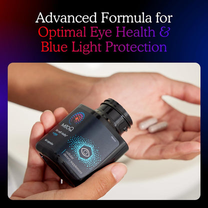 MitoQ +Eye – Eye Health Supplement with Lutein & Zeaxanthin (5:1 Ratio), Bilberry, Maritime Pine Bark, Zinc, Mitoquinol | Supports Macular Health, Visual Clarity & Blue Light Defense