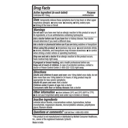 HealthA2Z® Allergy Relief, Cetirizine 10mg, Dye Free, All Day Allergy Relief, Indoor & Outdoor, Relief from Itchy Throat, Sneezing, Runny Noses, 300 Count (Pack of 1), HealthA2Z buy supplements Au
