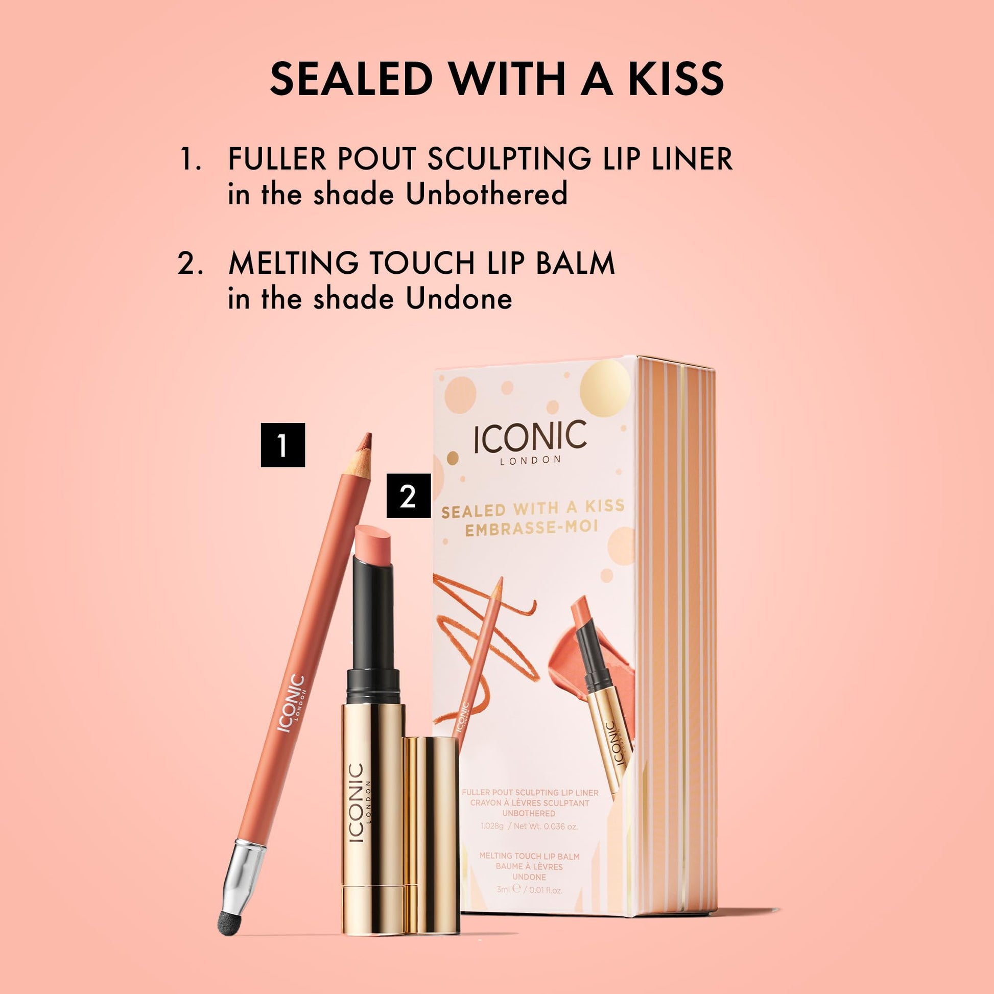 ICONIC LONDON Sealed with a Kiss Gift Set | Includes Melting Touch Lip Balm (Undone) and Fuller Pout Sculpting ICONIC LONDON buy supplements Au