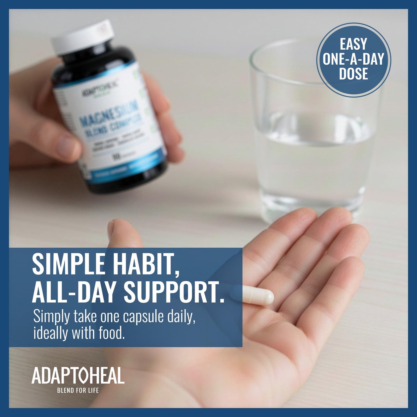ADAPTOHEAL Magnesium Complex – Glycinate, Malate & Citrate with Vitamin B6, Sleep Support, Stress Relief, Muscle Relaxation, Nervous System Support – 90 Capsules ADAPTOHEAL buy supplements Au