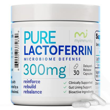 Lactoferrin 300mg Delayed Release Capsules - MyImmunity Premium Immune Support Supplement with Iron Absorption - Freeze Dried, Non-GMO, Gluten Free, Vegetarian - 30 Count (1 Month Supply) MyImmunity buy supplements Au
