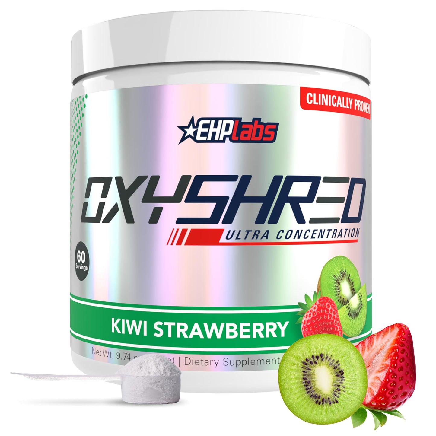 EHP Labs OxyShred Pre Workout Powder - Preworkout Powder with L Glutamine & Acetyl L Carnitine, Energy Boost Drink - Kiwi Strawberry, 60 Servings EHP Labs buy supplements Au