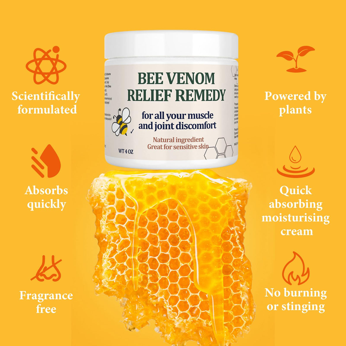 KOKOMAANE Bee Venom Muscle Cream, Maximum Strength Joint & Bone Soothing Ointment, for Shoulder, Back, Neck, Hands, Knuckle, Elbow, Feet, Leg, Knees, Ankle, Arthritis, Meniscus, for Adults, Elder KOKOMAANEBuy Supplements Australia