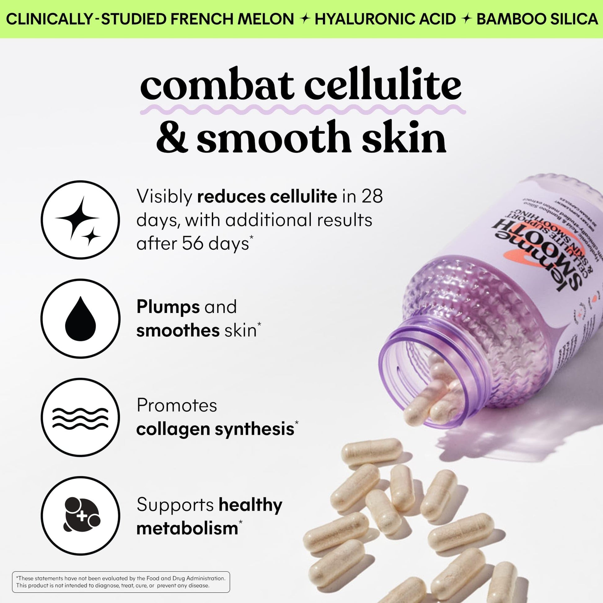 Lemme Glow Collagen Hair Gummies for Strong, Thick Hair & Reduced Shedding Smooth Anti Cellulite Capsules for Women, Smooth Legs & Thighs, Reduce Cellulite & Crepey Skin Bundle Lemme buy supplements Au