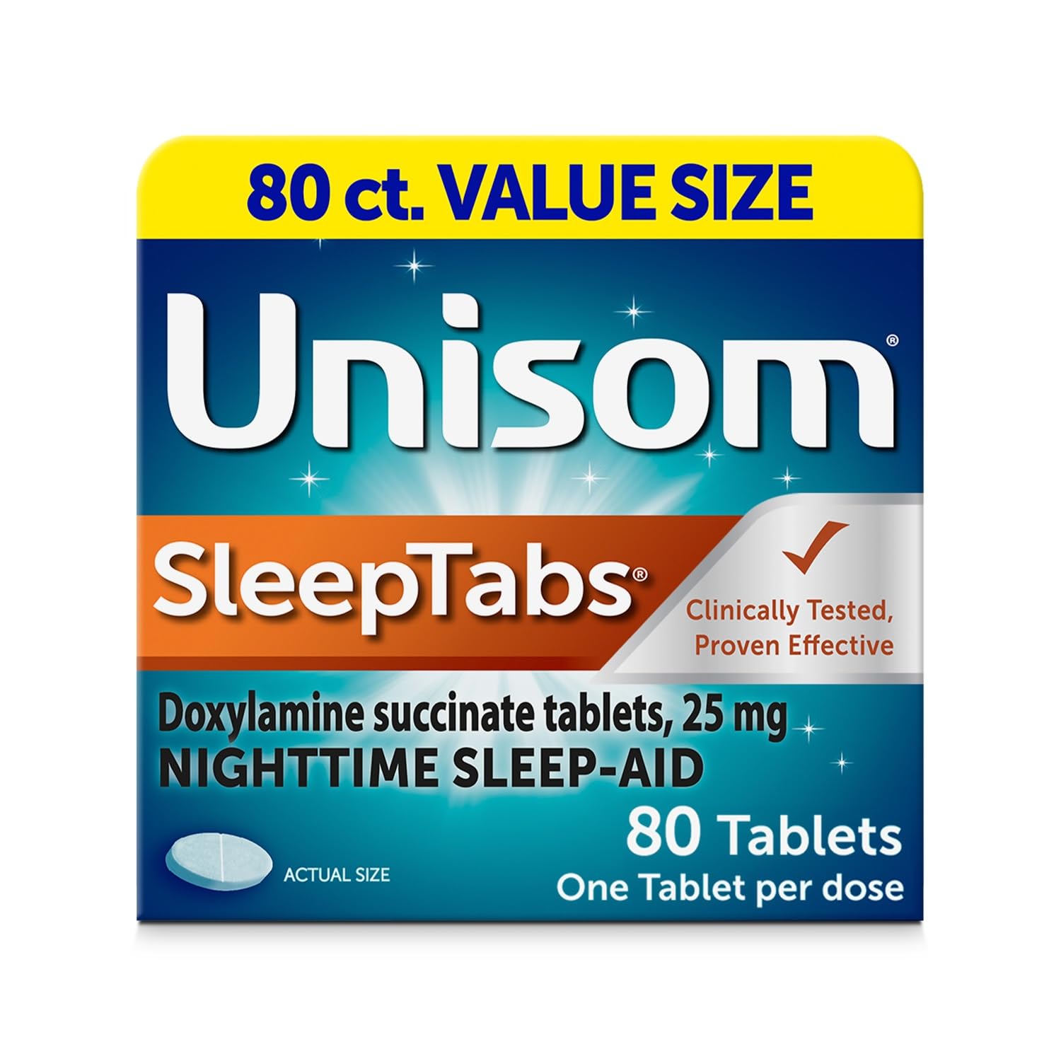 Unisom SleepTabs, Nighttime Sleep-aid, Doxylamine Succinate, 80 Tablets Unisom buy supplements Au
